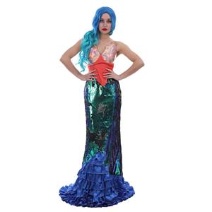 Disfraz de sirena para mujer, vestido de Halloween, disfraz de princesa del mar, traje de fantasía para actuación en escenario, juego de rol - Product Image 2