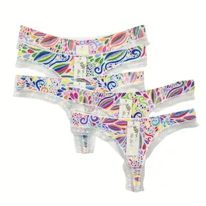 Manufacturer Customized Sexy Lace Thong Underwear For Adults Knitted Hot Women's Sexy Ladies Thong Undergarments