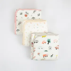 110*110CM Swaddle Blanket 6 Layers Printed 100% Organic Cotton Baby Muslin Blankets with 15 patterns
