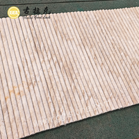 3D Design Natural Fluted Concave <strong>Marble</strong> Tiles for Wall Backsplash Toilet Kitchen Bathroom Platform Accent Wall Modern Decor