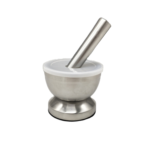 <strong>Large</strong> Double Wall Stainless Steel <strong>Mortar</strong> <strong>and</strong> <strong>Pestle</strong> Sets With Freshness Storage Top - Product Image 2