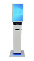 Kiosque de commande automatique sur pied avec écran incurvé de 23,6 pouces, tactile 10 points, lecteur de codes-barres, compatible SDK, boîtier POS personnalisé