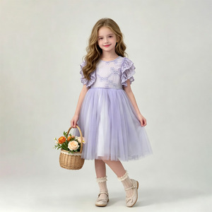Abito da Principessa per Bambine in Stile Europeo con Pizzo e Tulle, Vestito da <span class=keywords><strong>Damigella</strong></span> per Bambine, Bestseller per Feste Familiari - Product Image 1