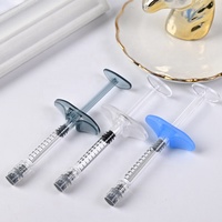Seringue en verre Luer Lock de 1,5 ml pour injection d'acide hyaluronique Amber Plunger, emballage blister et aiguille