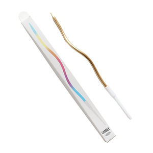 Curved Birthday Cake Decorating <b>Candle</b> Gold Plated Spiral Curve Single <b>Wick</b> Paraffin Material For Birthdays - Product Image 5
