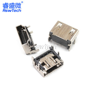 Tùy chỉnh USB Loại C 19pin <span class=keywords><strong>HDMI</strong></span> cổng ổ cắm kết nối khóa sợi cáp quang với 90 độ kết nối <span class=keywords><strong>HDMI</strong></span> Nam cắm kết nối - Product Image 5