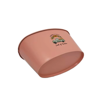Seau en métal Baignoire ovale Pot de fleur enduit de poudre Peinture pour enfants Kit de plantes et de fleurs Pot de jardinage