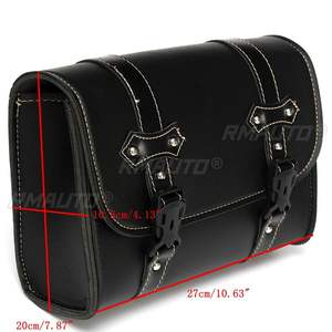 Universal Motorcycle Saddlebags Side <b>Tool</b> Bag PU <b>Leather</b> Luggage Saddle Bag <b>Pouch</b> for Honda for Yamaha for Suzuki for Kawasaki - Product Image 2