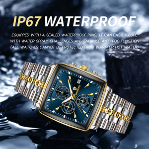 Montre pour homme BINBOND, bracelet en acier inoxydable, montre-bracelet résistante aux rayures, résistante à 30 m, multifonction, six aiguilles, montre de luxe - Product Image 4