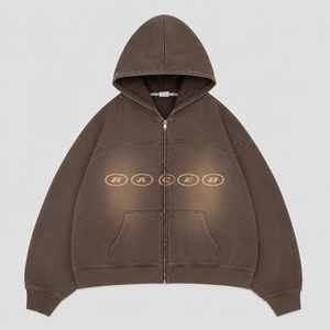 เสื้อฮู้ดดี้ผ้าฝ้ายเฟรนช์เทอร์รี่ 450 GSM 100% ทรงบ็อกซี่ แขนราแกลน ฟอกสีซีดแบบซันเฟด ลุคดิสเทรส สไตล์สตรีทแวร์สำหรับผู้ชาย - Product Image 1