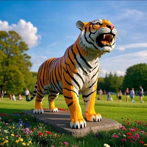 Özel bahçe reçine heykel büyük hayvan kaplan açık dekorasyon fiberglas heykeli - Product Image 3