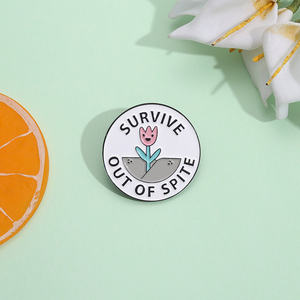 Alfileres de esmalte Survive Out of Spite, broches de hierba, insignias de solapa para cuello de camisa, bonita frase inspiradora, <span class=keywords><strong>regalo</strong></span> de joyería para amigos - Product Image 2