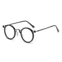 Lunettes de vue photochromiques de luxe classiques à monture ronde en métal, bloquant la lumière bleue