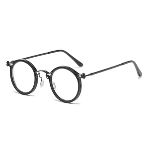 Lunettes de vue photochromiques de luxe classiques à monture ronde en métal, bloquant la lumière bleue - Product Image 3