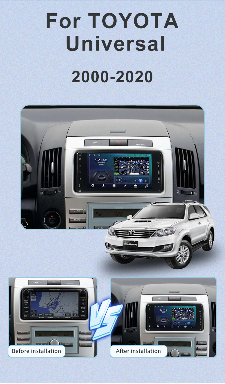 7 inch for Toyota Universal 2000-2020 Car DVD Player Android auto GPS Multimedia Radio