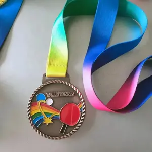 Nieuwe Producten Op China Markt Sport Tafeltennis Medaille Met Lint