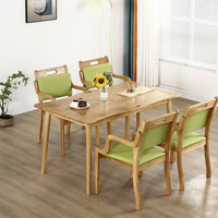 Ensemble table et chaises de cuisine en bois massif pour 4 personnes bjflamingo