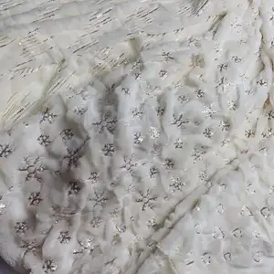 PV pelúcia velo coelho macio brinquedos pele tecido para travesseiros e têxteis bordados lantejoulas design