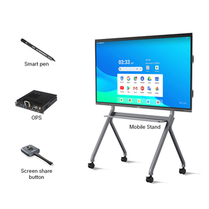 65 75 86 110 pulgadas Smart Board Estudiantes Pantalla táctil 4K Aula Pizarra interactiva con cámara AI y EDLA <span class=keywords><strong>Google</strong></span> - Product Image 4