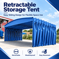 Auvent rétractable en bâche PVC imperméable avec structure en acier galvanisé, abri mobile pour voiture, protection de stationnement extérieur