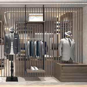 Système d'affichage mural en métal Kainice du sol au plafond pour magasin de costumes pour hommes, cloison verticale avec support de mannequin - Product Image 1