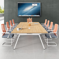 Table de conférence exécutive en bois luxueuse HYZ-100 avec design à panneaux pour hôtel et école, ensemble de mobilier de bureau et chaises