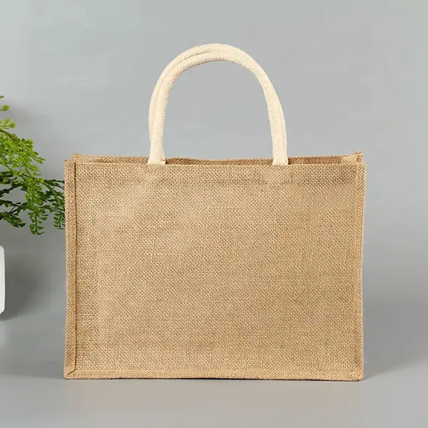 Blank burlap bag manufacturers wholesale cosmetics shopping gift packaging tote bag mall hand in hand with burlap bags