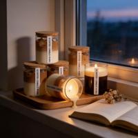 Bougie parfumée de Noël à la vente en gros, bougie de luxe en cire de soja, décoration d'intérieur, aromathérapie, simulant le café