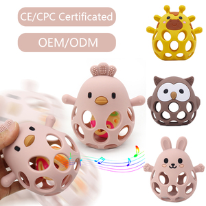 Custom Infant Teething Toys Silicone Animal Hand Rattle Sensory Teethers Silicone - Product Image 3