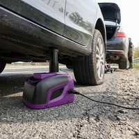 Cric électrique sans fil 5 tonnes avec batterie 4.0Ah et lumières LED pour remplacement de pneus de SUV et réparation sur route