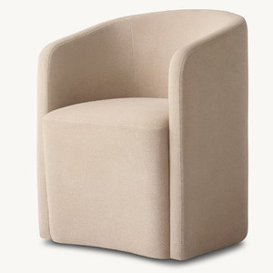 Sedia da Pranzo con Braccioli in Stile Americano Personalizzabile Rhoohill, Moderna Sedia in Velluto per Sala da Pranzo - Product Image 1