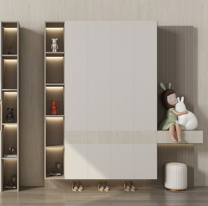 Scarpiera moderna mobile porta a battente scarpiera in legno di grande capacità scarpiera Design Cabinet - Product Image 4