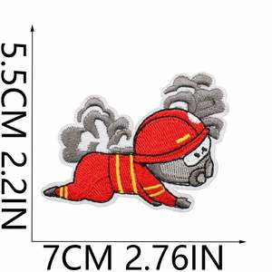 <b>Fire</b> Awareness Education <b>Fire</b> Truck Firefighter Alarm Computer Embroidered Patch Cute Polyester Thread Clothing Badge Supports - Product Image 2