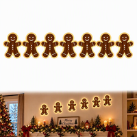 Ensemble d'autocollants décoratifs muraux en forme de rennes LED, silhouette lumineuse de Noël à suspendre au mur, 7 pièces, décoration festive pour la maison