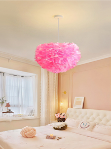 Đèn thả lông vũ Bắc Âu sáng tạo, đèn treo cổ tích, đèn lông ngỗng, đèn chùm phòng ngủ, phòng ăn, đèn thả trần nhà kiểu loft - Product Image 3