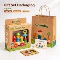 Boîte à jouets en kraft personnalisée multi-tailles avec fenêtre et languette de suspension pour l'emballage de jouets, vente en gros en vrac, directement de l'usine