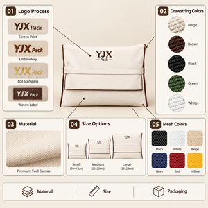 Bolsa de Lona de Sarga Premium con Solapa y Cierre de Banda de Ribete Marrón, Bolsa Protectora de Algodón Grueso Color Marfil para <span class=keywords><strong>Bolsos</strong></span> de Lujo al por Mayor - Product Image 4