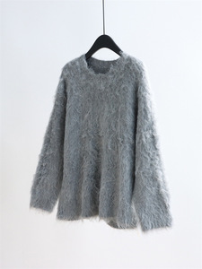 Pull <span class=keywords><strong>en</strong></span> tricot ample et épais pour femme avec <span class=keywords><strong>col</strong></span> <span class=keywords><strong>en</strong></span> mélange de <span class=keywords><strong>laine</strong></span> - Product Image 2