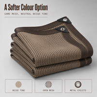 Filet d'ombrage beige personnalisable en HDPE stabilisé aux UV pour la protection des plantes du jardin et du patio