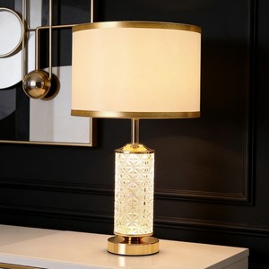 Lámpara de mesa de cristal con patrón de diamantes de lujo, LED E27 regulable para dormitorio, sofá, mesita de noche - Product Image 2