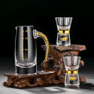 Nouvelle arrivée personnalisée à la main K9 cristal diamant coupe or feuille de verre à Shot tasse avec jante en or - Product Image 2