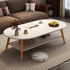 Mesa de Centro Pequeña de Diseño Escandinavo, Marco de Madera, Tapa de Vidrio, Muebles Modernos para Sala de Estar, Dormitorio o Apartamento - Product Image 4