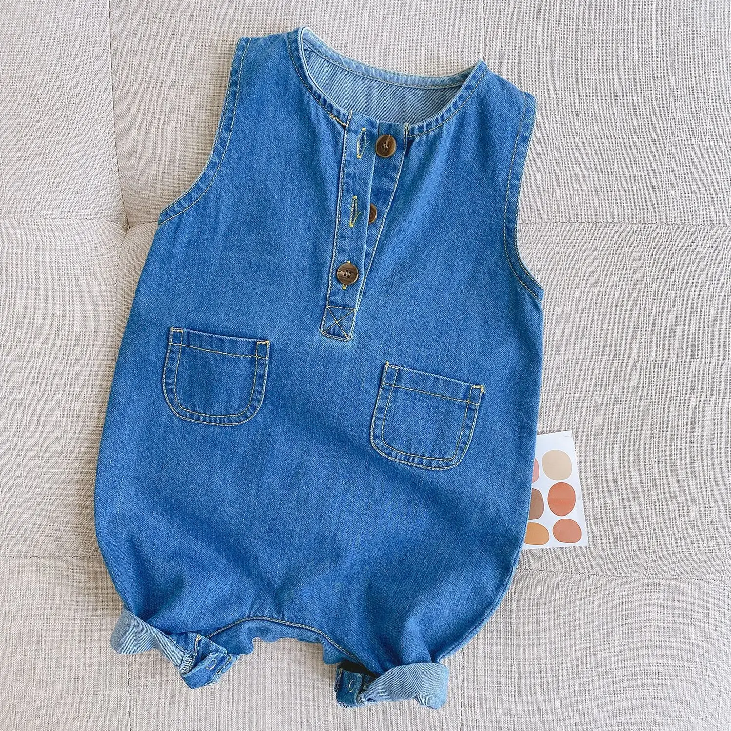 Rts macacão jeans de 0-3 anos de idade, macacão de bebê menina, modelos de outono, cor sólida, sem mangas, roupa de engatinhar de uma peça, 2020