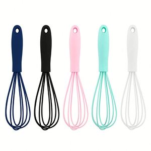 Factory Hot Sale 5 <b>Pcs</b> Macaron Cute Gifts Colorful Kitchen <b>Mini</b> Silicone Whisks - Product Image 1