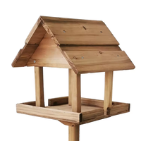 Mangeoire à oiseaux verticale en bois autoportante Table de station d'alimentation pour oiseaux Maison en bois naturel pour jardin