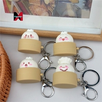 Porte-clés original en forme de petite cage de simulation, petit pendentif, motif de dessin animé, décorations à suspendre pour sac à dos, anti-stress