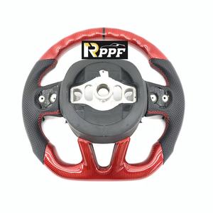 Volant en fibre de carbone rouge de haute qualité Rppf avec poignées pour <span class=keywords><strong>Dodge</strong></span> Charger <span class=keywords><strong>2015</strong></span>-2021 <span class=keywords><strong>Dodge</strong></span> <span class=keywords><strong>Durango</strong></span> 2018-2021 - Product Image 3