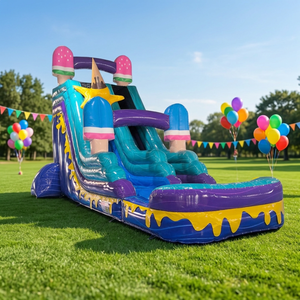 Tobogán Acuático Inflable de Tiburón de 18 Pies, Tobogán Individual con <span class=keywords><strong>Piscina</strong></span>, Castillo Inflable con Tobogán para Fiestas al Aire Libre - Product Image 3