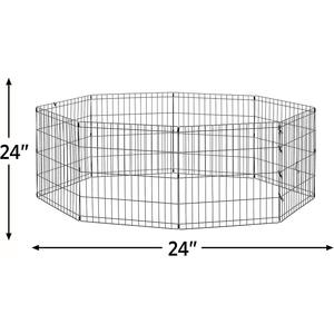 La penna pieghevole in metallo per cuccioli/cani per uso interno/esterno senza porta fornisce 16 piedi quadrati di spazio di gioco alto 24 pollici - Product Image 1