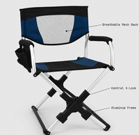 Chaise de Réalisateur Pliante Portable avec Poche Latérale, Accoudoir Rembourré, Cadre en X en Aluminium – Idéale pour le Camping, les Pique-niques, la Photographie et le Cinéma en Extérieur